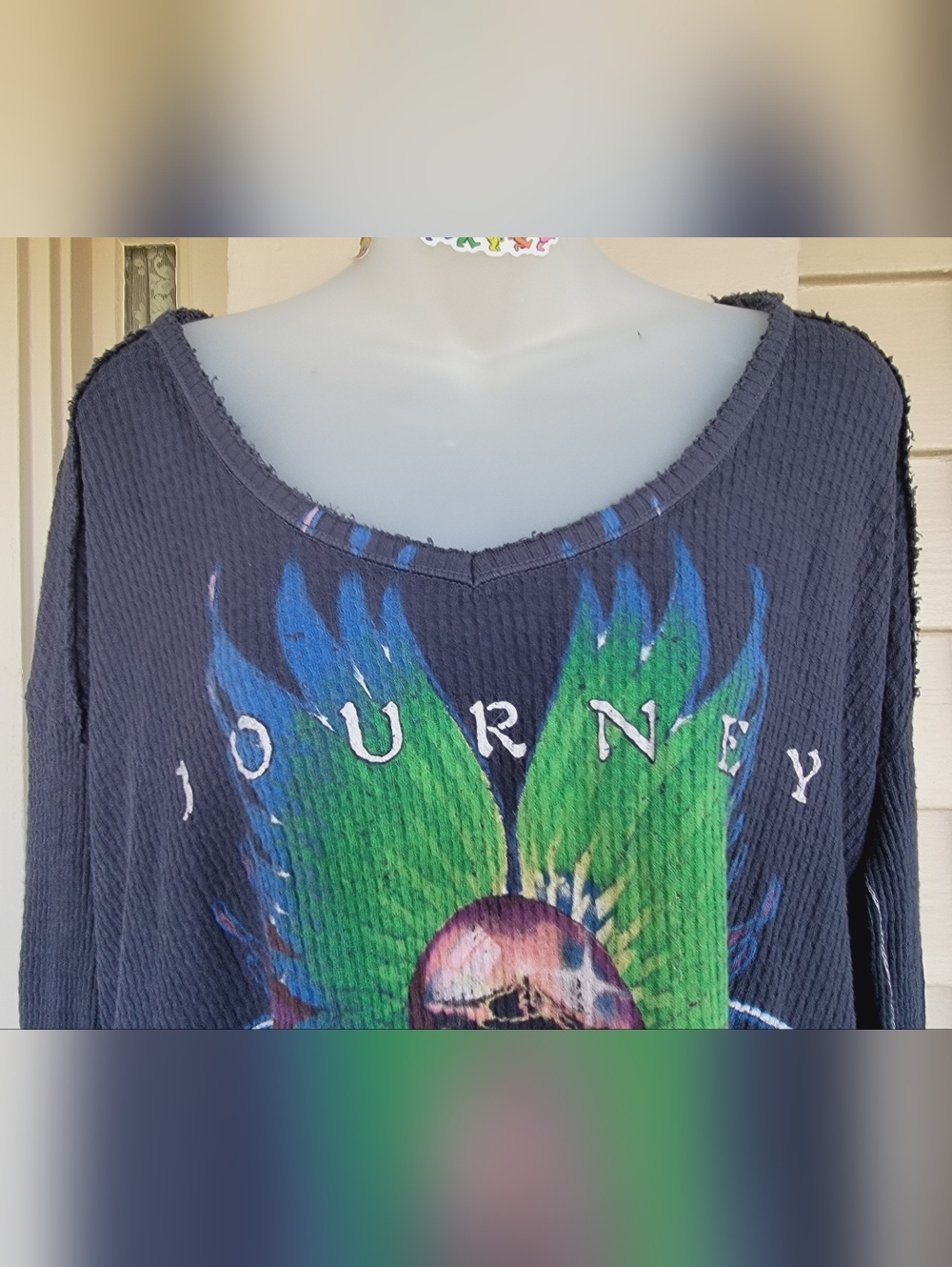 🌈 free People x Trunk LTD Journey drippy drapey Thermal long sleeve top tee - Picture 11 of 15